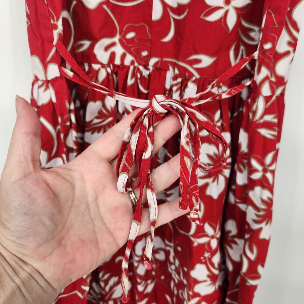 VTG Hilo Hattie's The Hawaiian Original Red Hibiscus Sleeveless Dress Girl XL - Picture 7 of 8